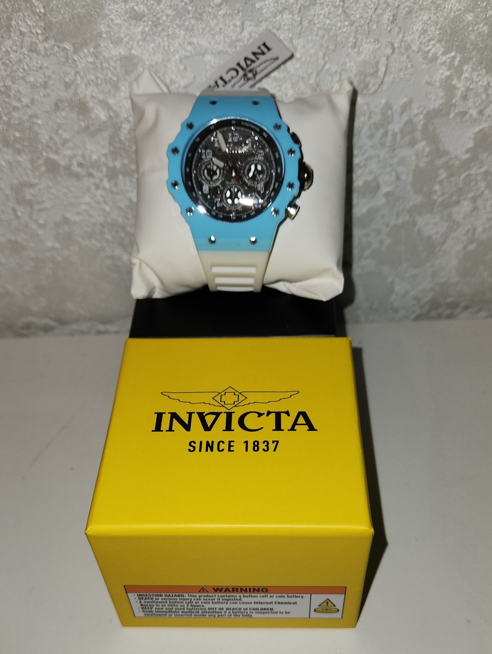 Invicta Men’s Light Blue and White Chronograph Silicone Watch
